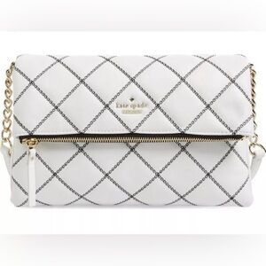 Kate Spade White and Black Quilted Wristlet
